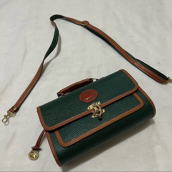 Dooney & Bourke vintage crossbody purse ivy green leather clutch - Picture 5 of 9